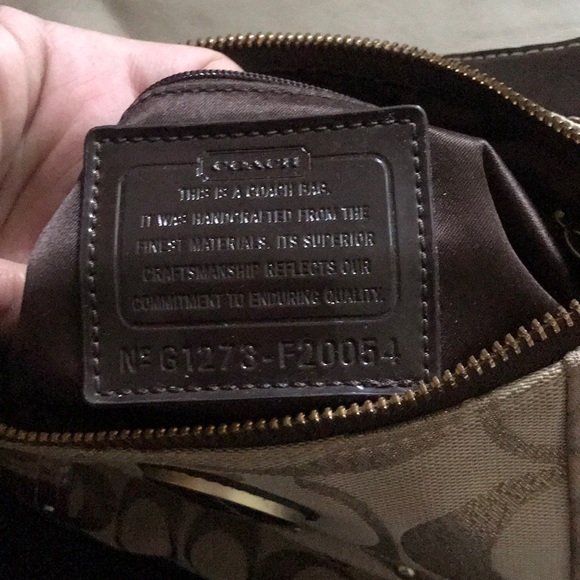 Brown/gold patchwork Coach shoulder bag purse - Picture 4 of 8